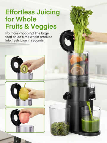 Juilist juicer runs quietly, minimizing morning disturbance.