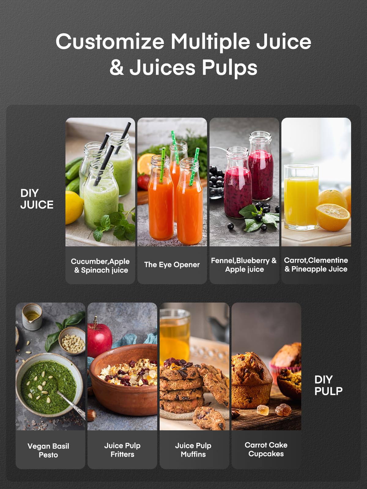 Juilist juicer compact design saves counter space in small kitchens