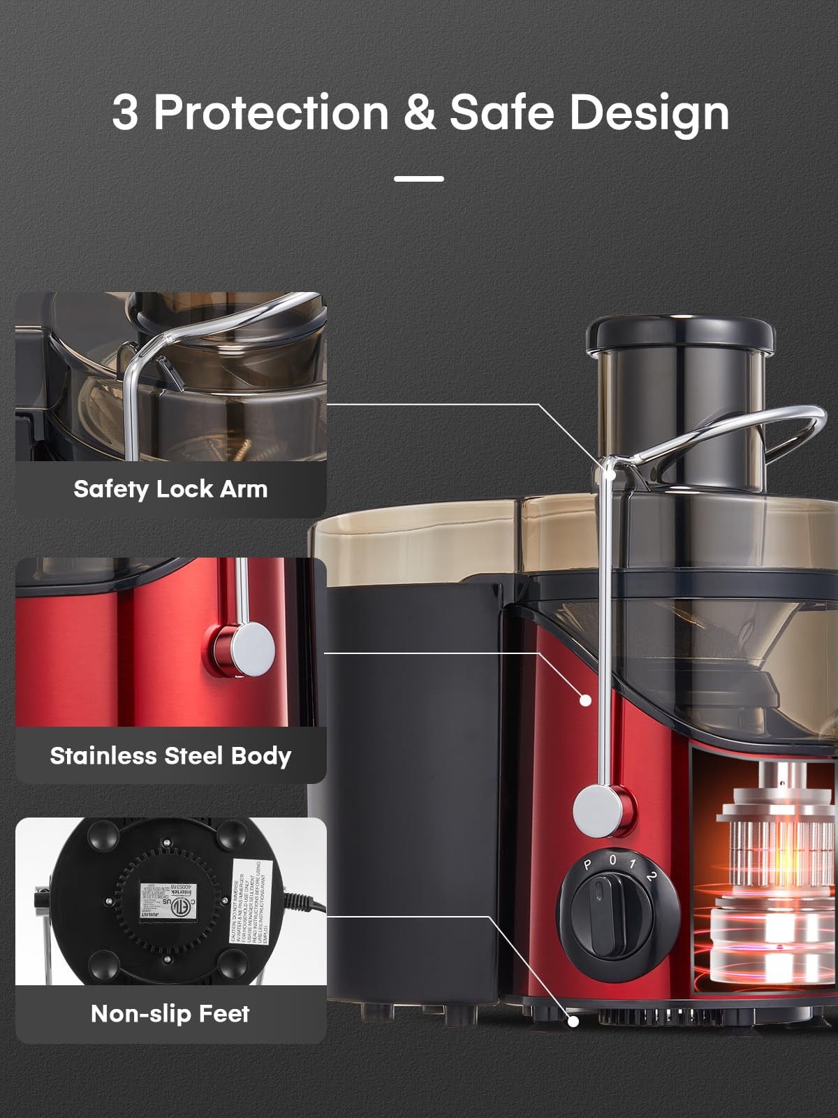Juilist juicer maximum juice yield and efficient extraction