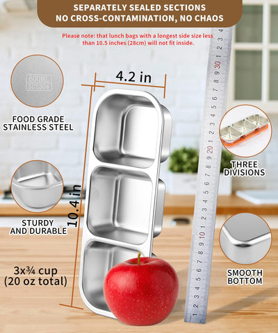 JUJOJB three-compartment design keeps snacks separated and fresh.