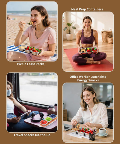 JUJOJB travel snack pack keeps portions separate during trips.