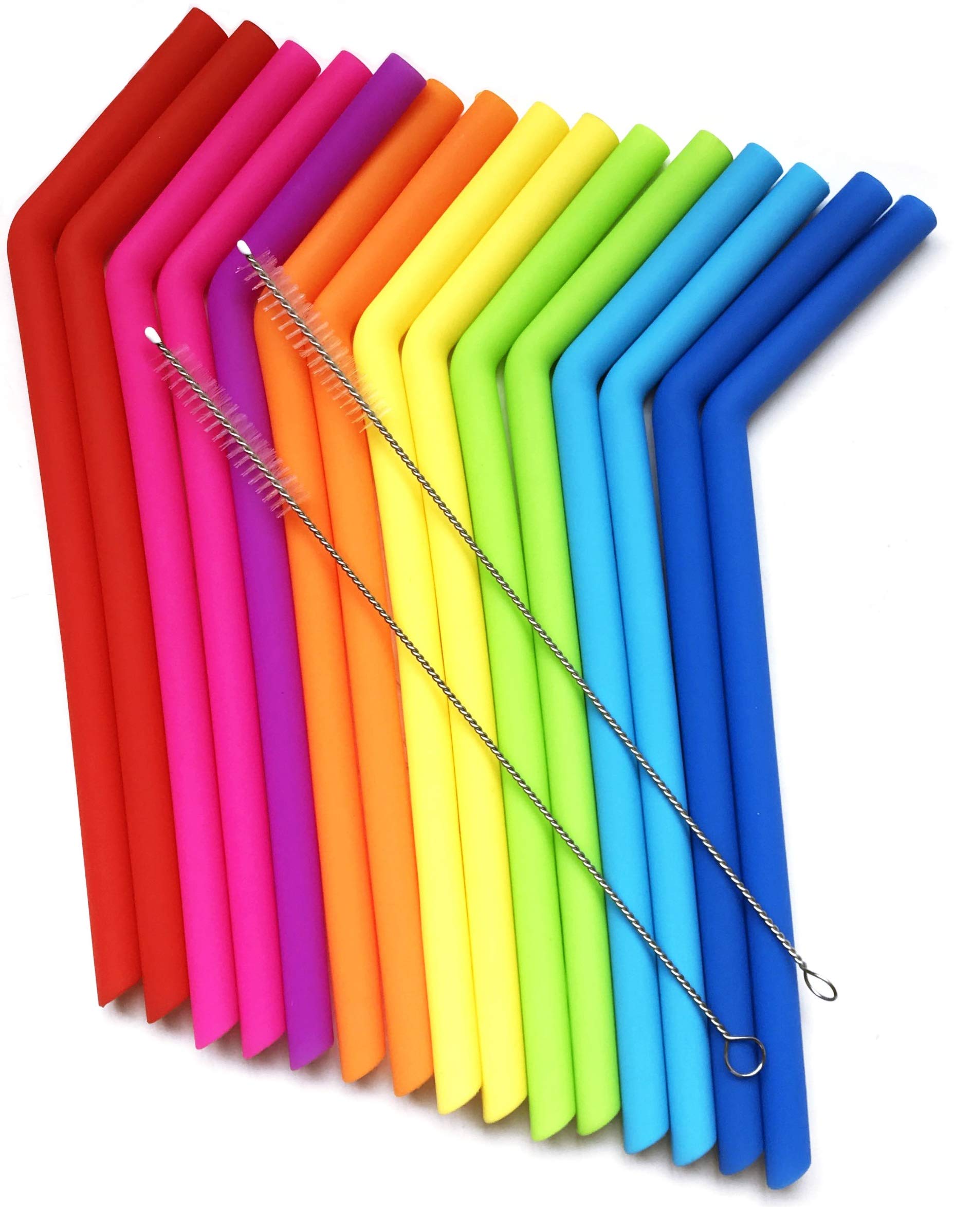 Juju World silicone straws 15-pack for tumblers, BPA-free and dishwasher safe.