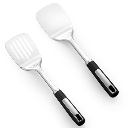JULIPRO heavy-duty stainless steel spatula set shown for long term kitchen use and durability