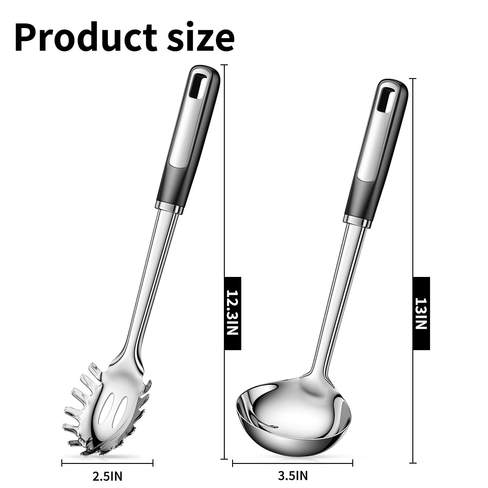 JULIPRO pasta spoon with deep prongs for easy portioning