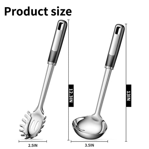 JULIPRO pasta spoon with deep prongs for easy portioning