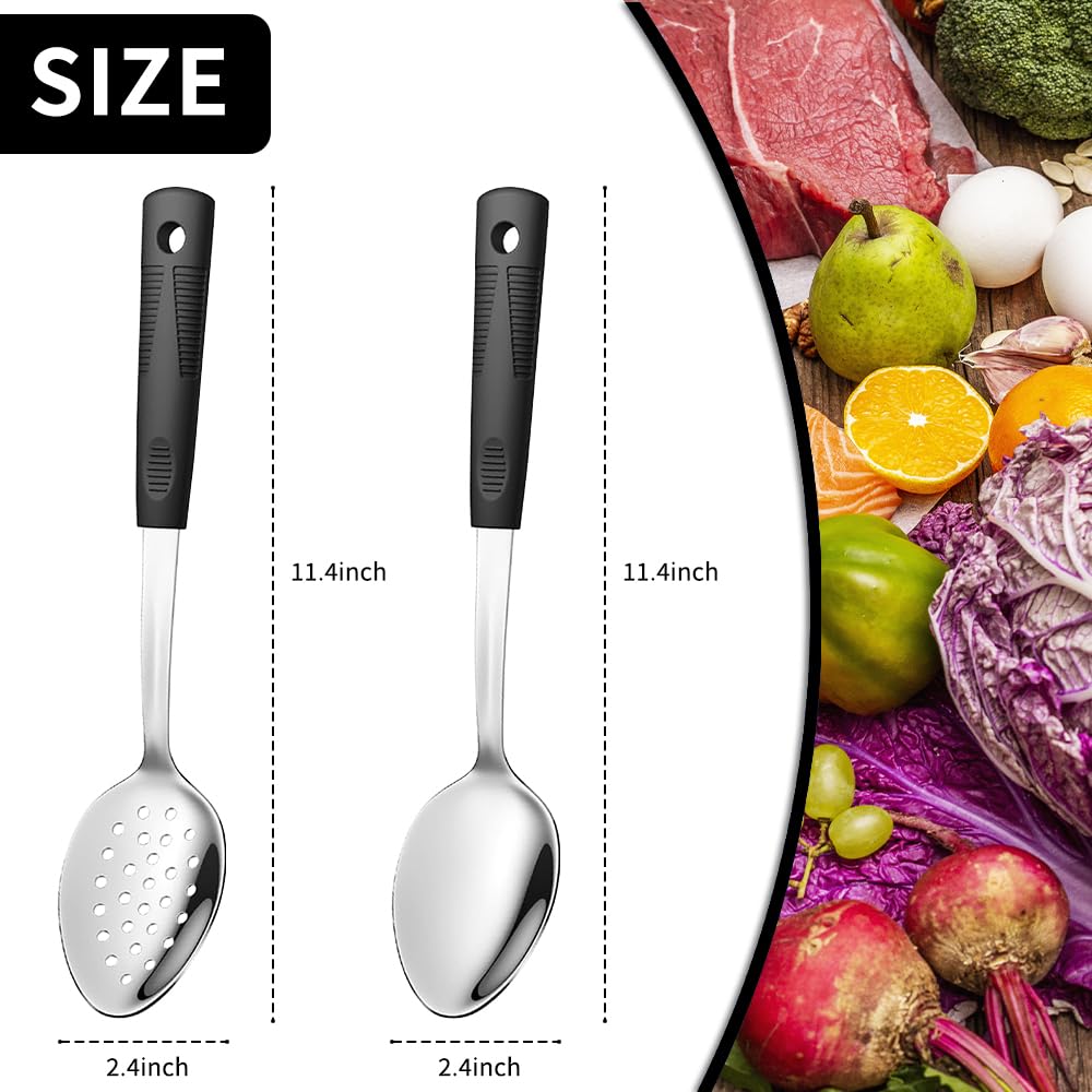 Close-up of JULIPRO silicone-handled spoons showing non-slip grip.