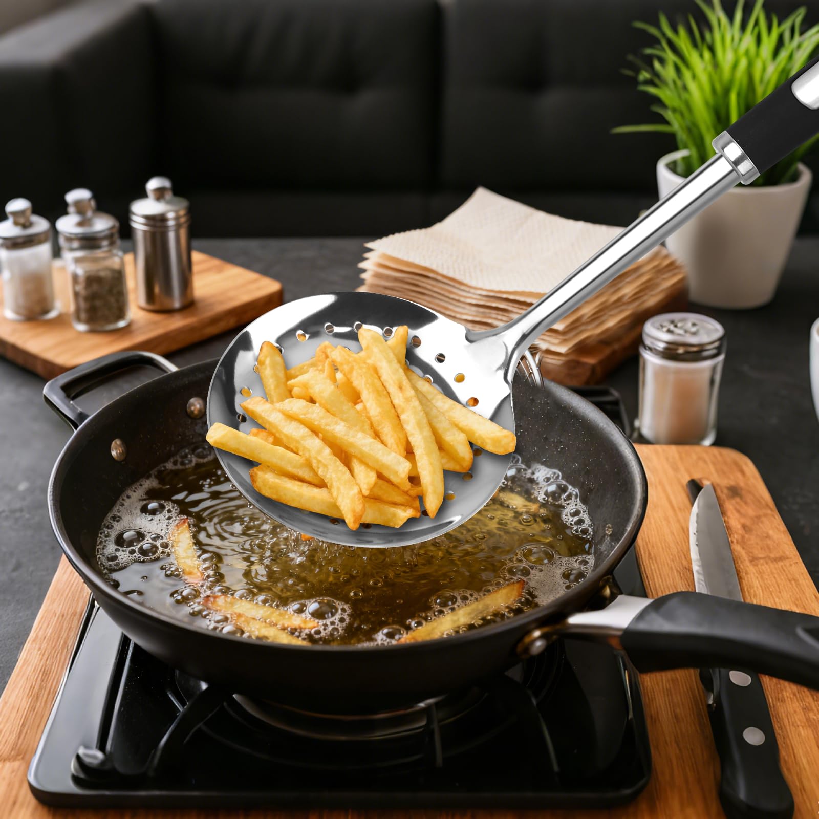 JULIPRO slotted-serving-spoon perfect for draining and serving