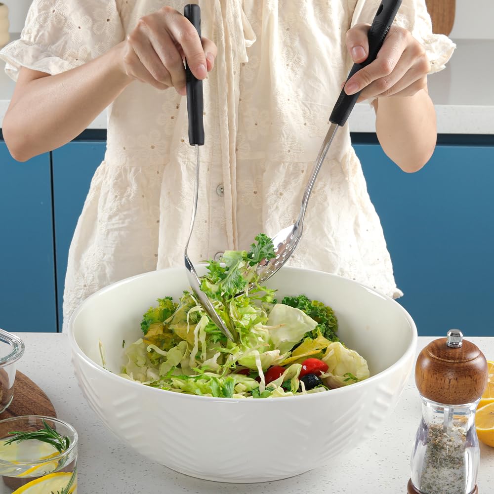 Space-saving design encourages hanging storage in compact kitchens.