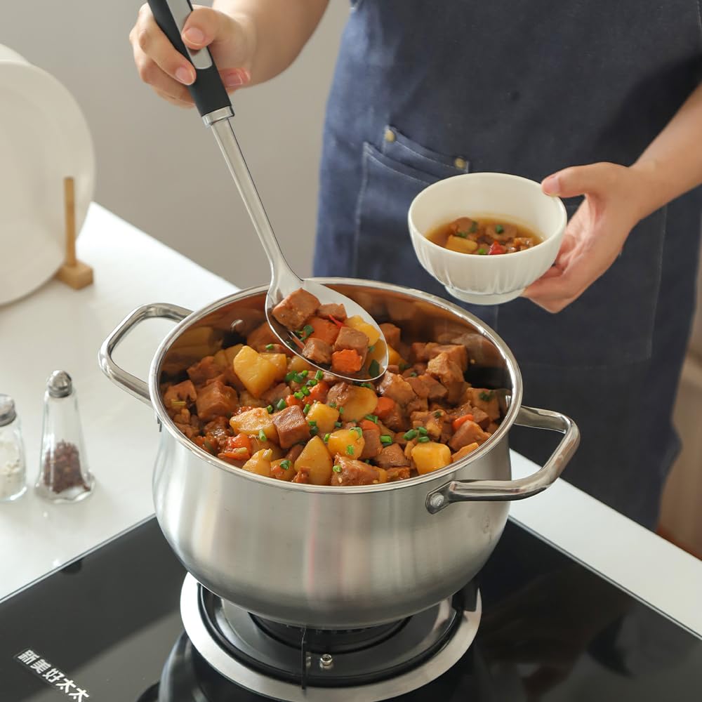 JULIPRO stainless steel spoons with ergonomic heat-resistant handles