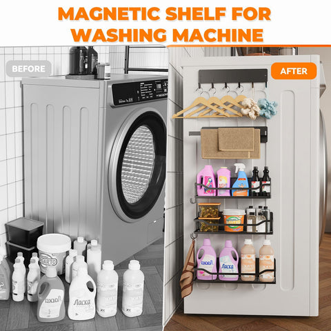 JulktLli magnetic shelf for washing machine saves laundry space