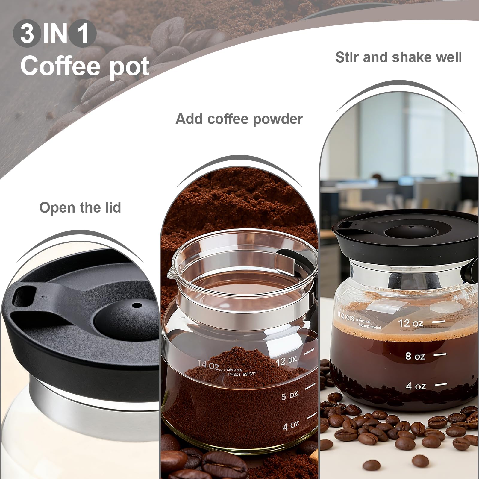 Clear borosilicate Julyxi mug showing beverage color through glass