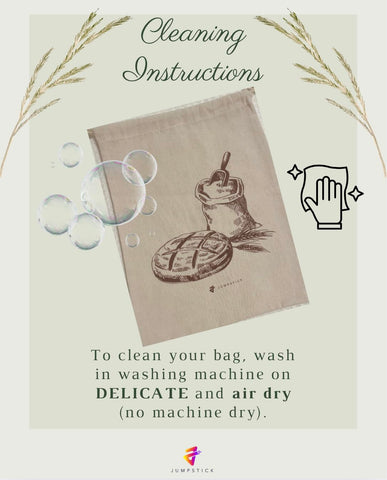 Jumpstick linen bread bag 13x15 pairs well with home baking.