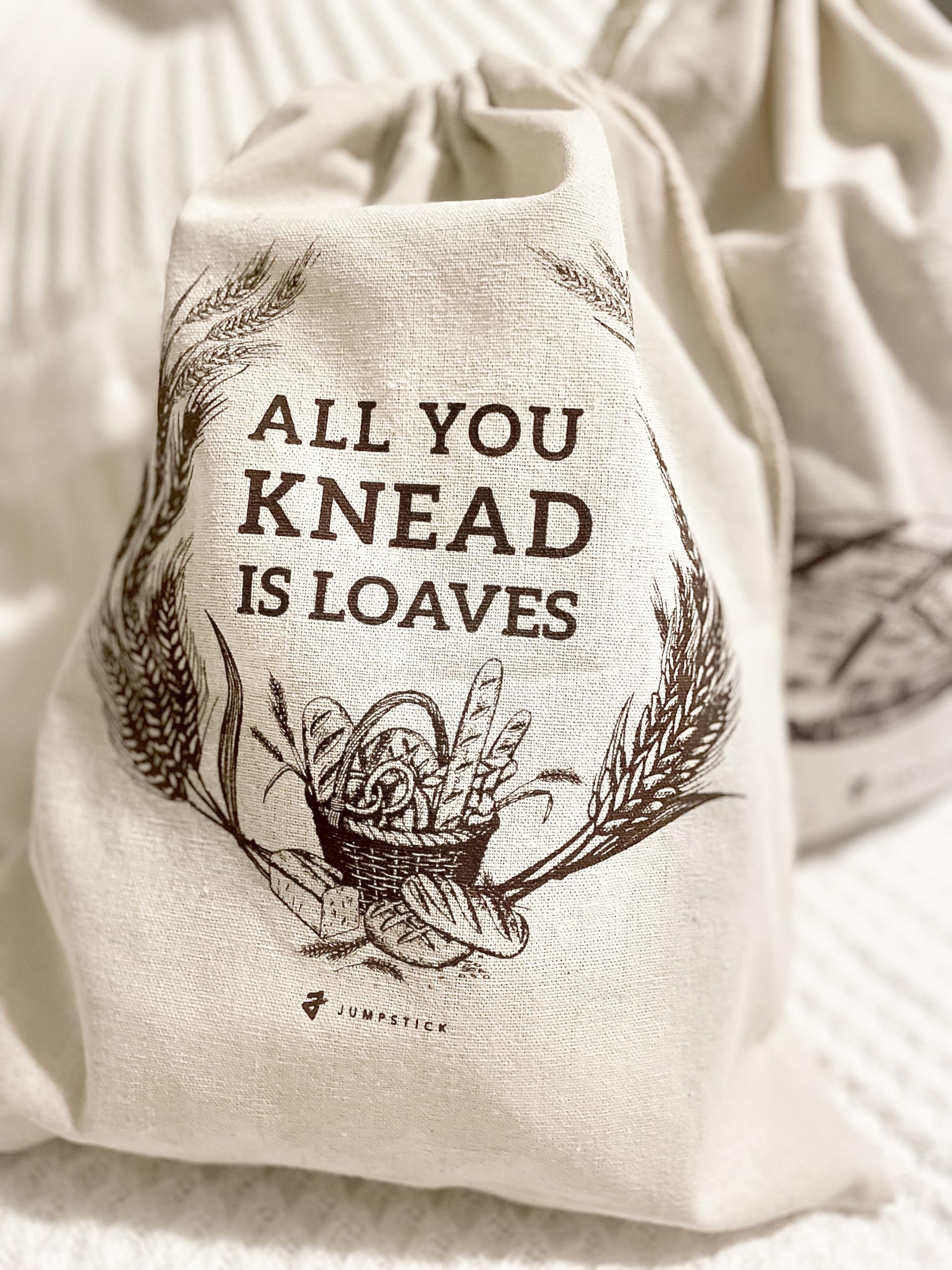 Jumpstick natural organic linen bread bag 13x15 preserves freshness and crust.