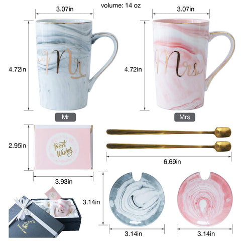 Jumway Mrs mug pink marble finish ideal bridal shower keepsake