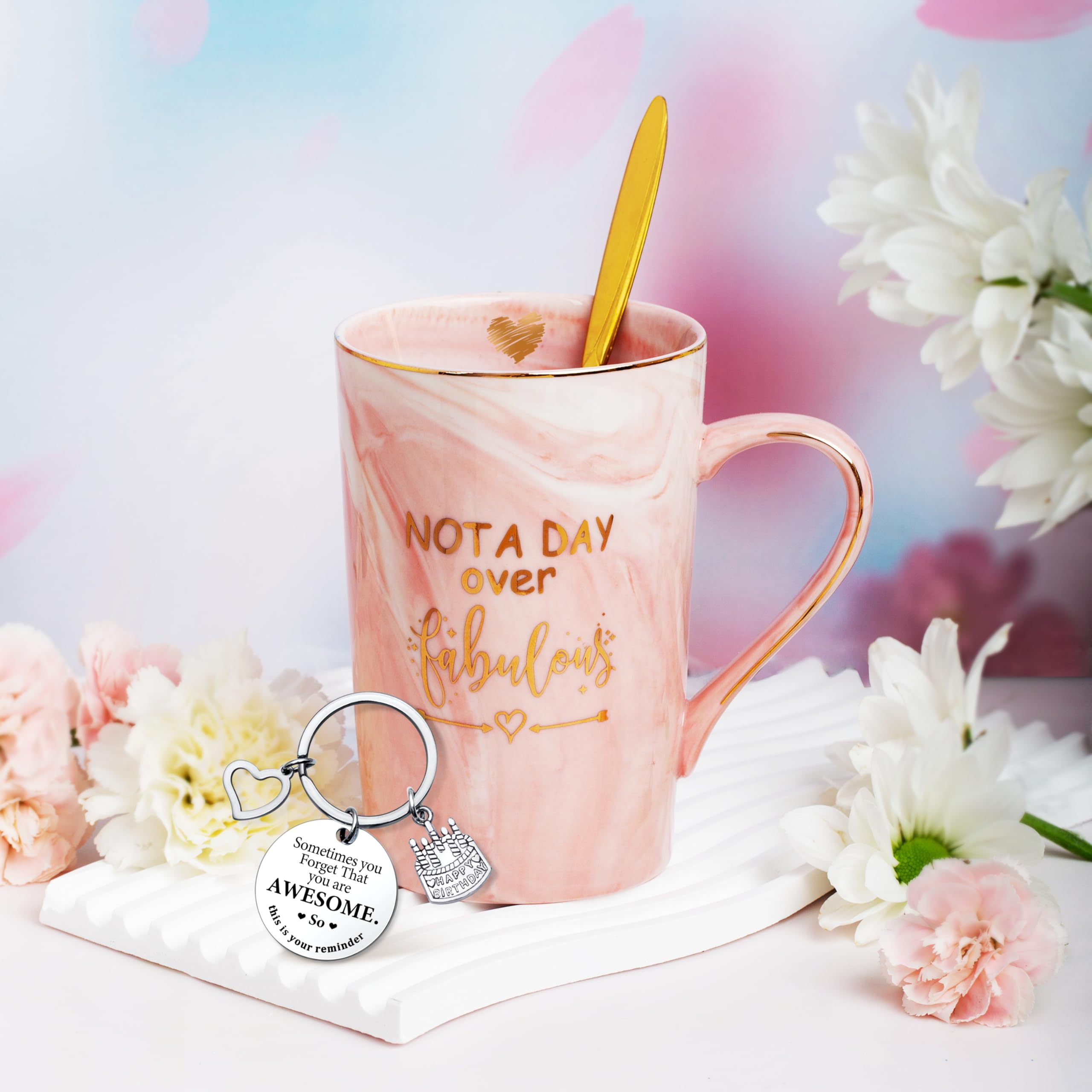 Jumway Not A Day Over Fabulous mug includes scented soap and makeup bag