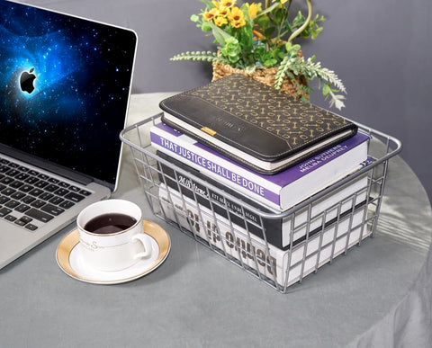 JUNCHU CHERRY wire basket stackable design maximizes small-space organization.