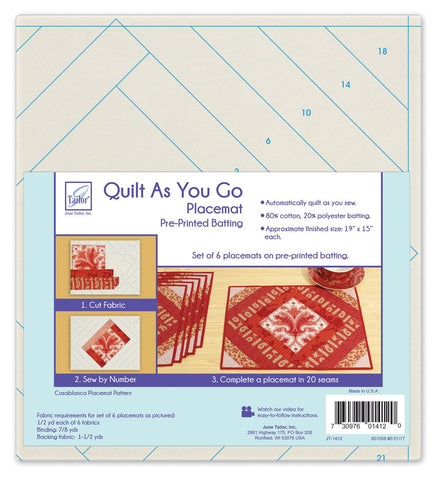 June Tailor Quilt As You Go placemats Casablanca Natural pattern for easy home decor