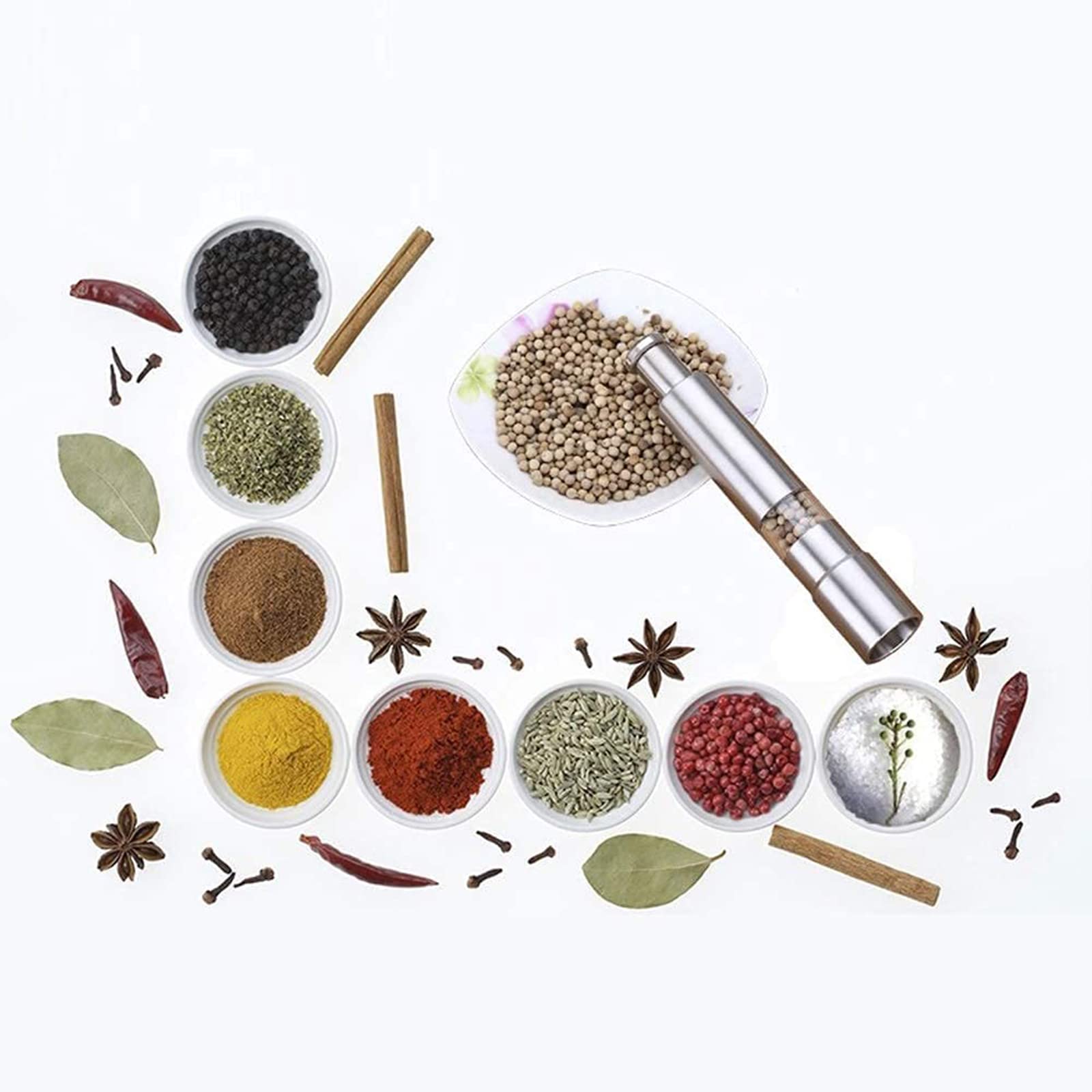 Acrylic viewing panel shows spice level for quick refills.