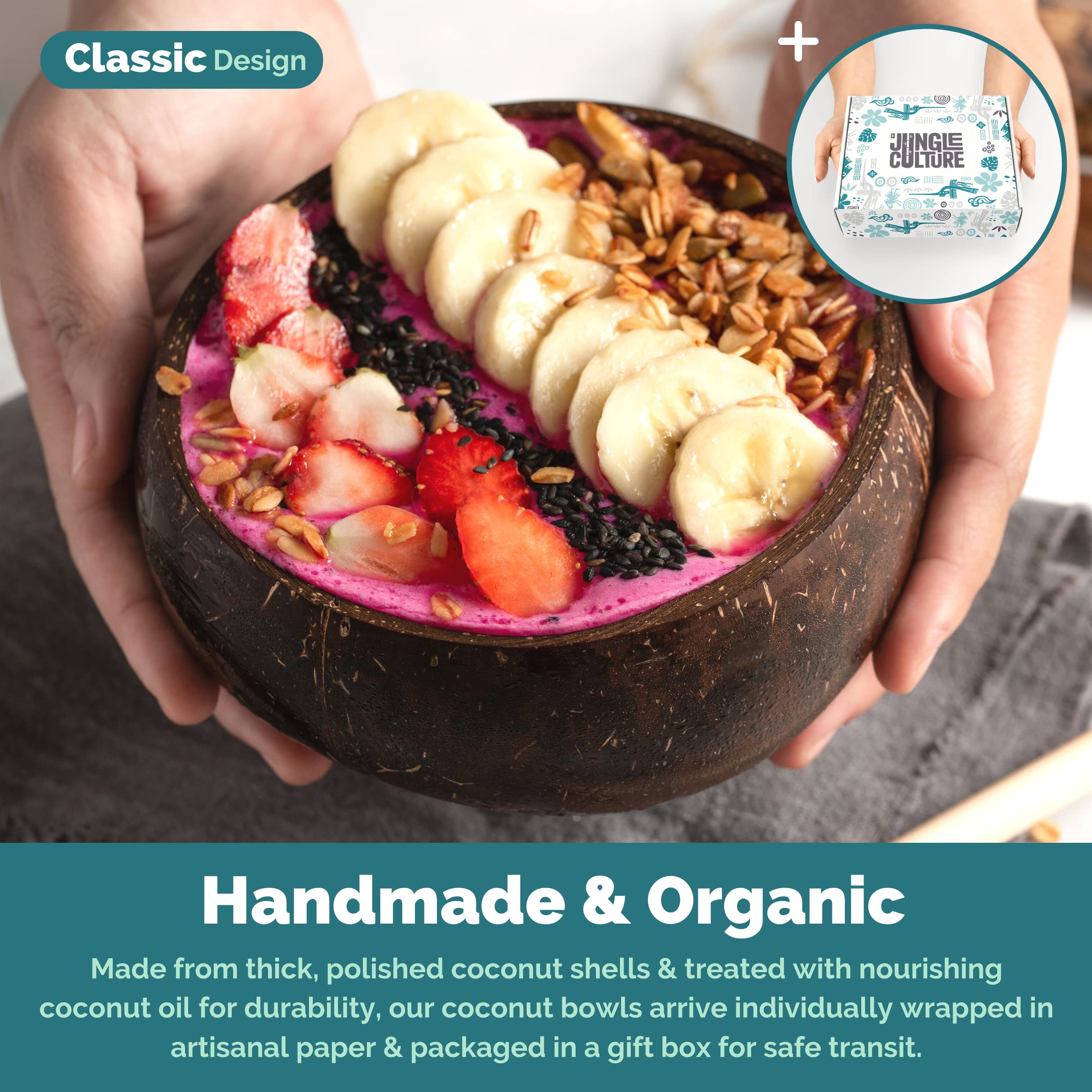 Jungle Culture bamboo straws showcased for eco-friendly sipping with bowls