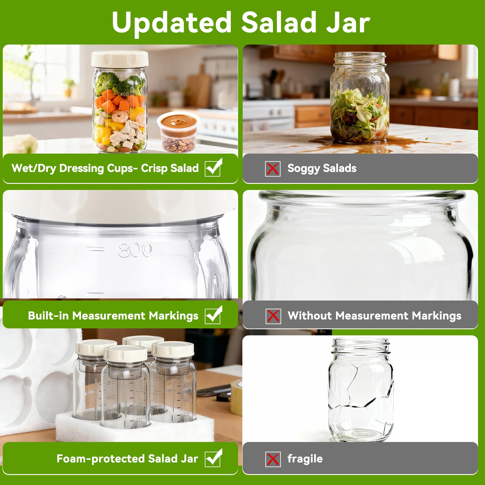Junlin 4-pack with leakproof lids protects against spills during transport.