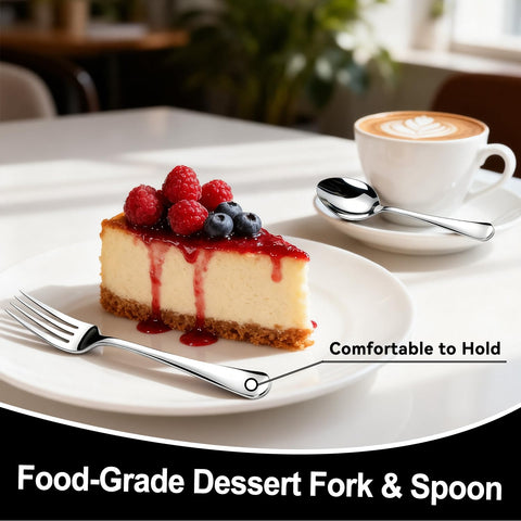 JUNLIN dinner and dessert forks with smooth edges for safe, everyday use