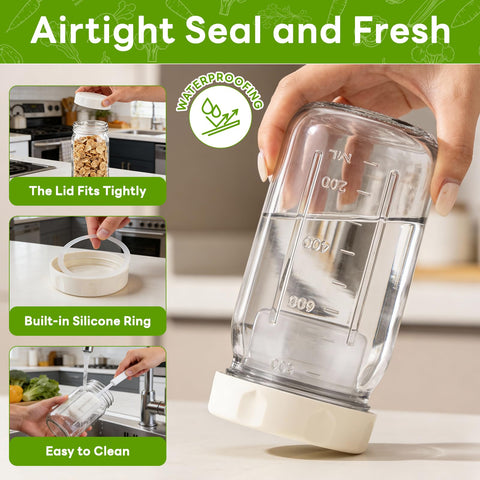 Junlin glass salad jar for meal prep, clearly showing contents.