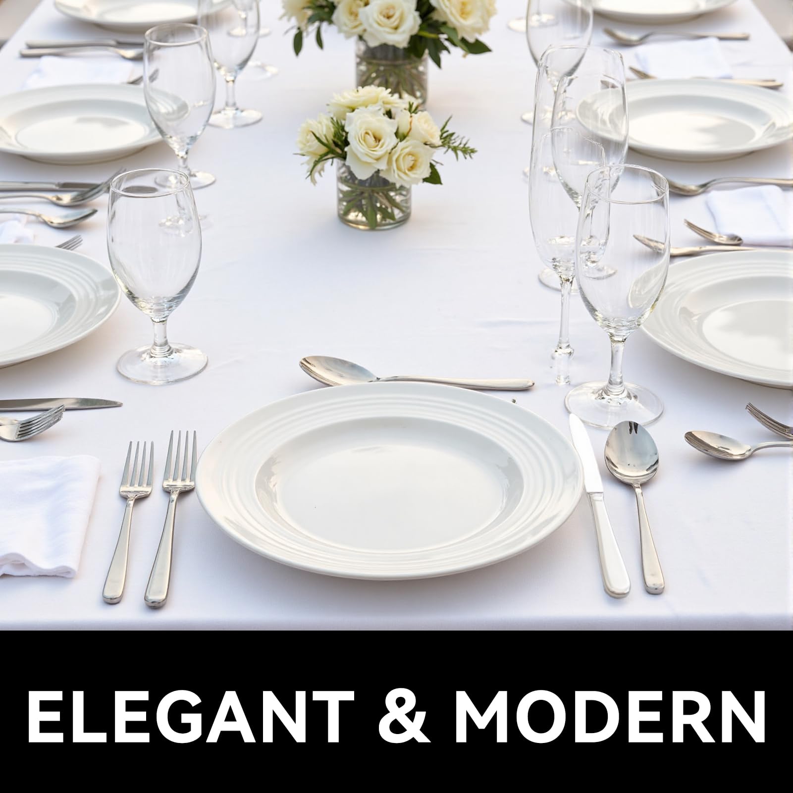 JUNLIN mirror-polished finish adds a modern touch to table settings