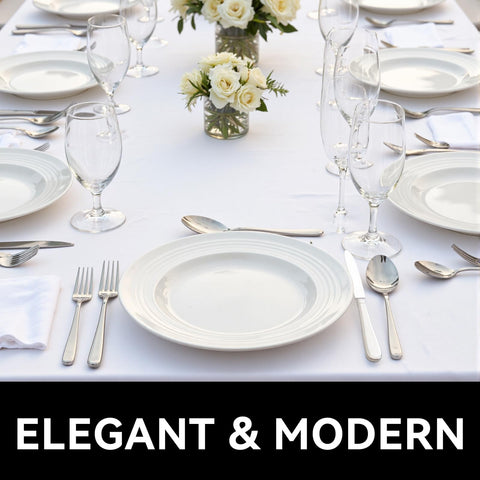 JUNLIN mirror-polished finish adds a modern touch to table settings