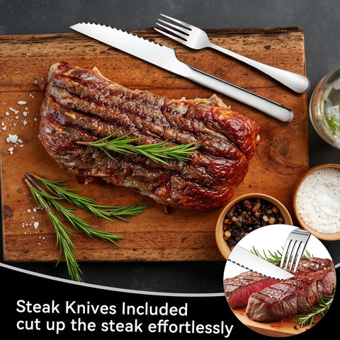 JUNLIN stainless steel flatware resists rust for everyday meals and gatherings