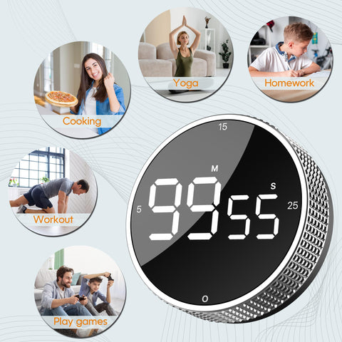 JUNVIL Upgrade Digital Kitchen Timer high-contrast LED for dim kitchens.