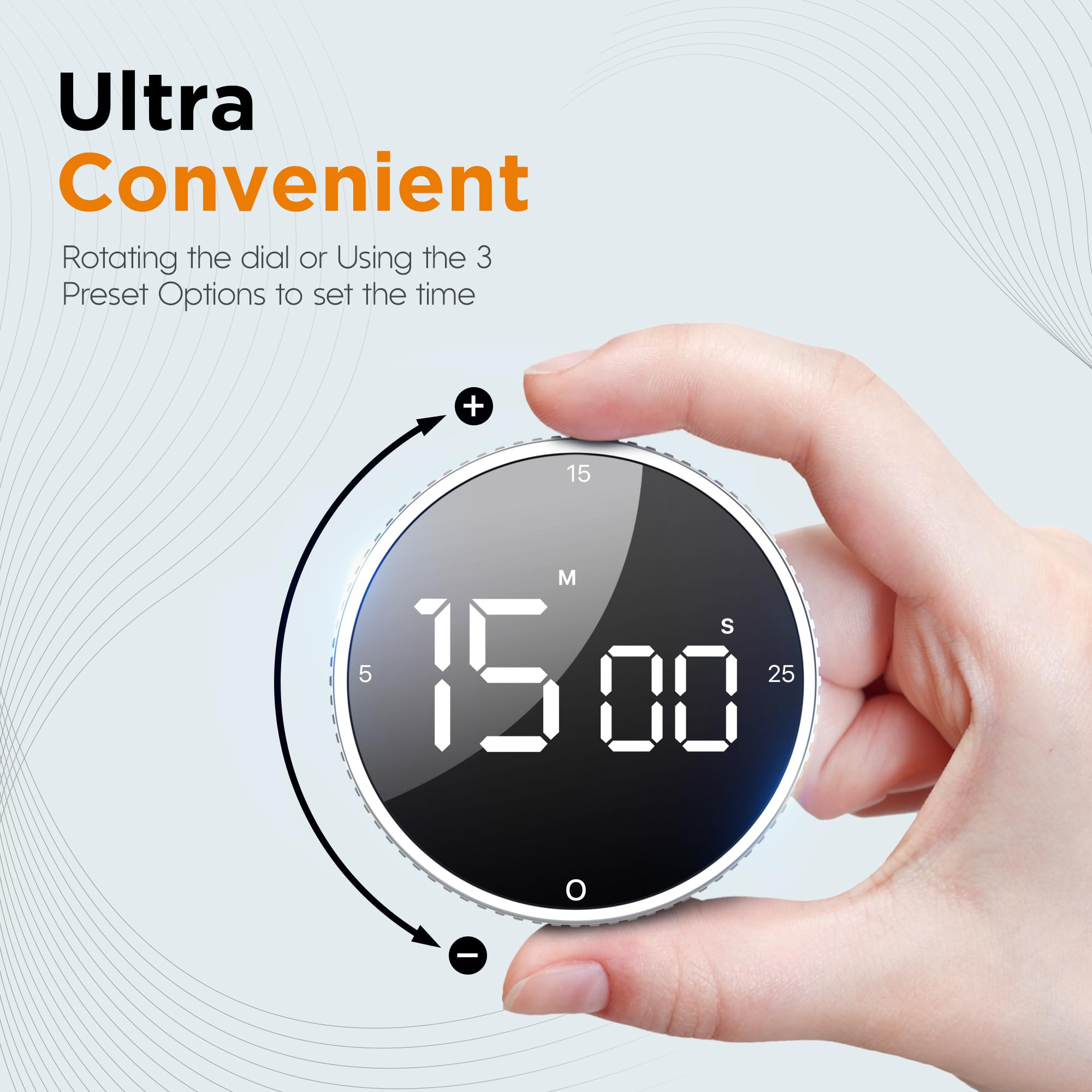 JUNVIL Upgrade Digital Kitchen Timer magnetic back sticks to metal surfaces.