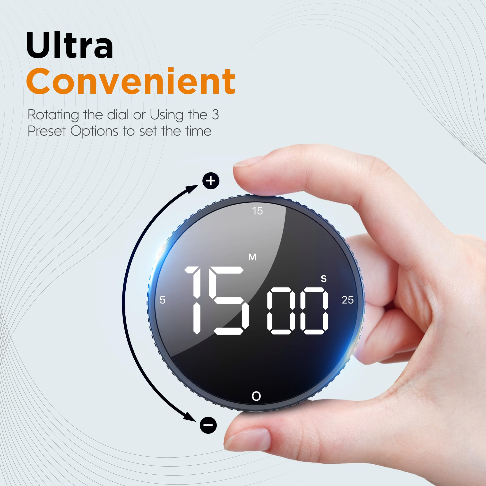 JUNVIL Upgrade timer 5-minute preset for rapid meal prep or study sessions.