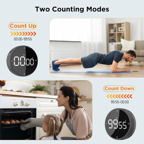 JUNVIL Upgrade timer offers three volume levels for quiet or noisy environments.