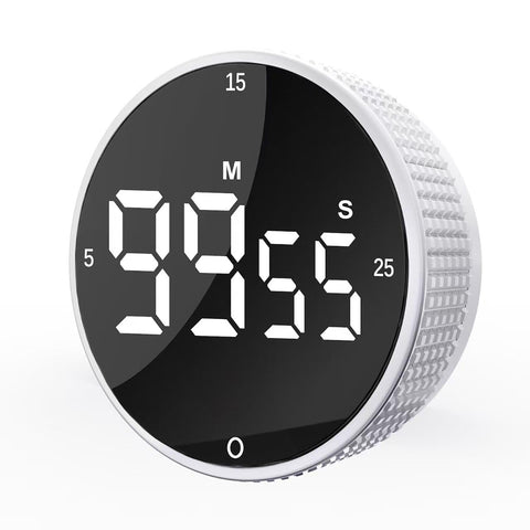 JUNVIL Upgrade Timer with magnetic back holds securely on metal surfaces for easy access.