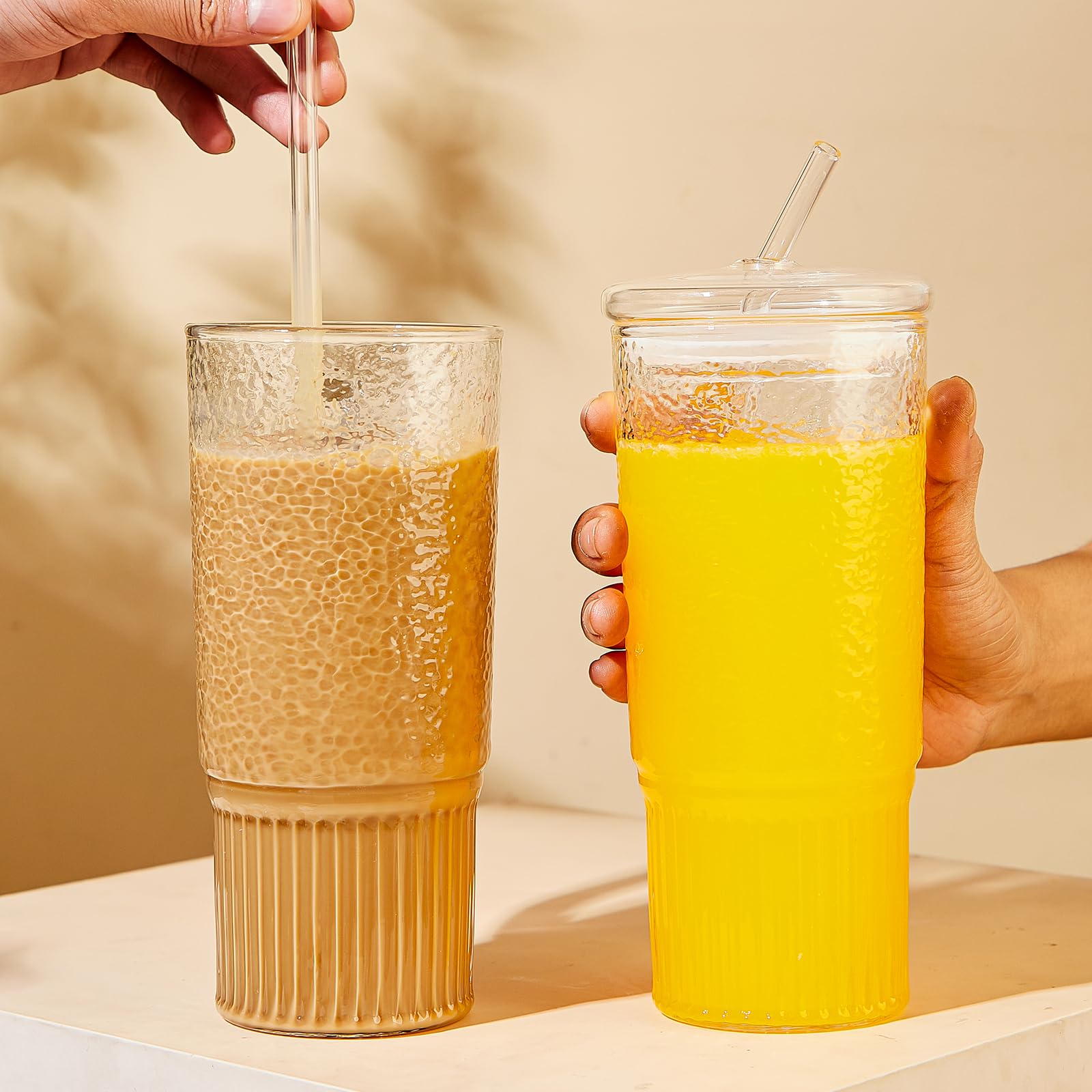 JunVpic 24oz glass tumbler suitable for hot and cold drinks, versatile daily use