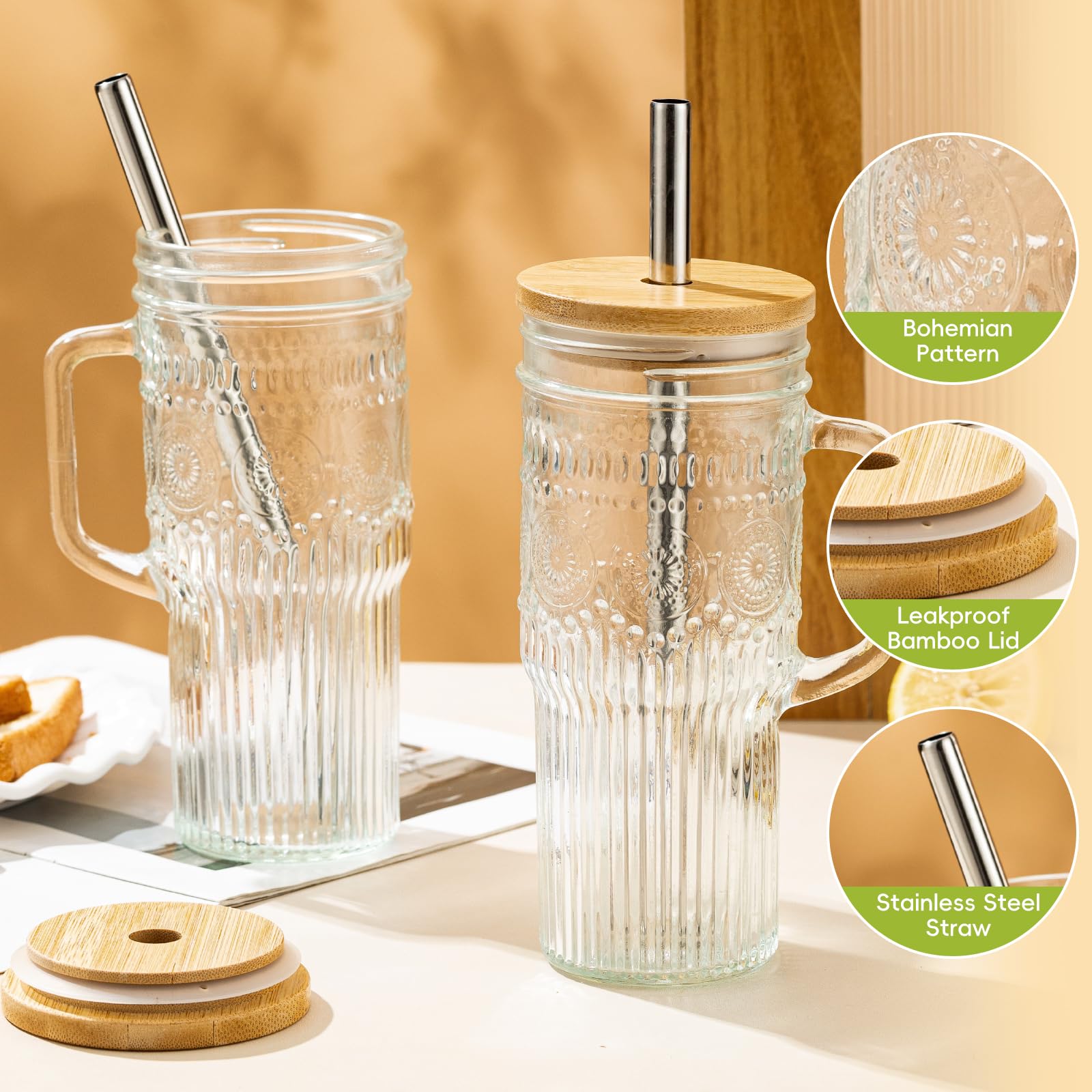 JunVpic 22oz tumbler with handle keeps beverages within reach during commutes.