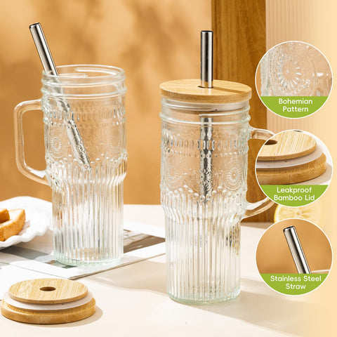 JunVpic 22oz tumbler with handle keeps beverages within reach during commutes.