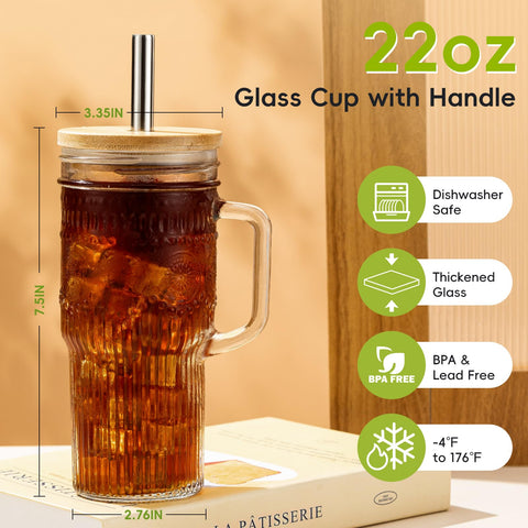 Boho-patterned JunVpic glass adds charm and a secure grip.