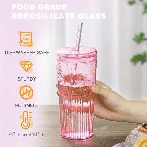 JunVpic borosilicate glass tumbler with sealing lid keeps drinks fresh and secure.
