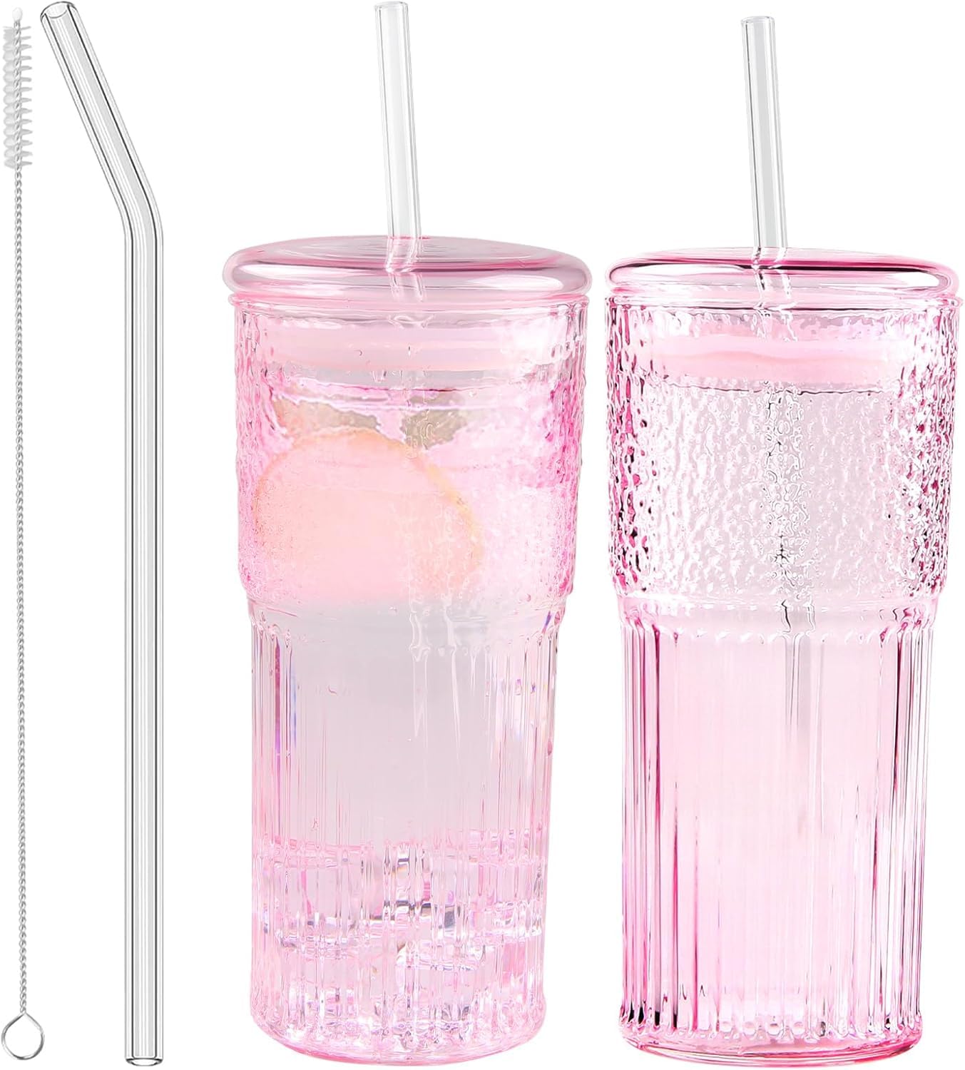 JunVpic glass coffee cups with embossed texture for a stylish grip and grip-friendly design.