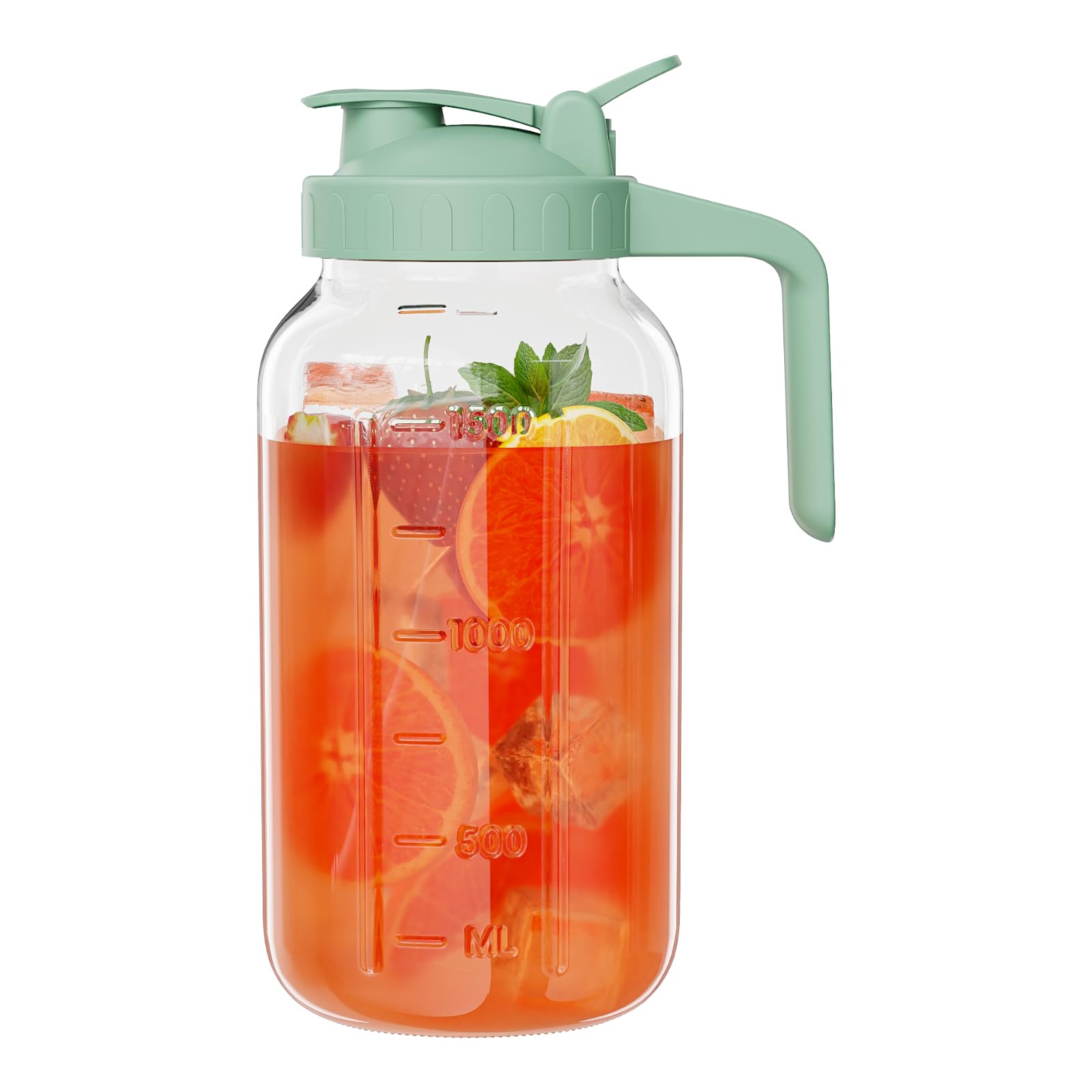 JunVpic glass mason jar pitcher with 64oz wide mouth for easy filling