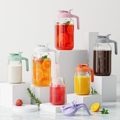 JunVpic green glass pitcher ideal for cold brew, lemonade, and iced tea