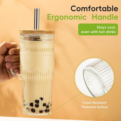 Stainless steel straws support cold drinks like smoothies or tea.