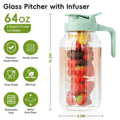 JunVpic wide-mouth pitcher for easy filling and thorough cleaning.