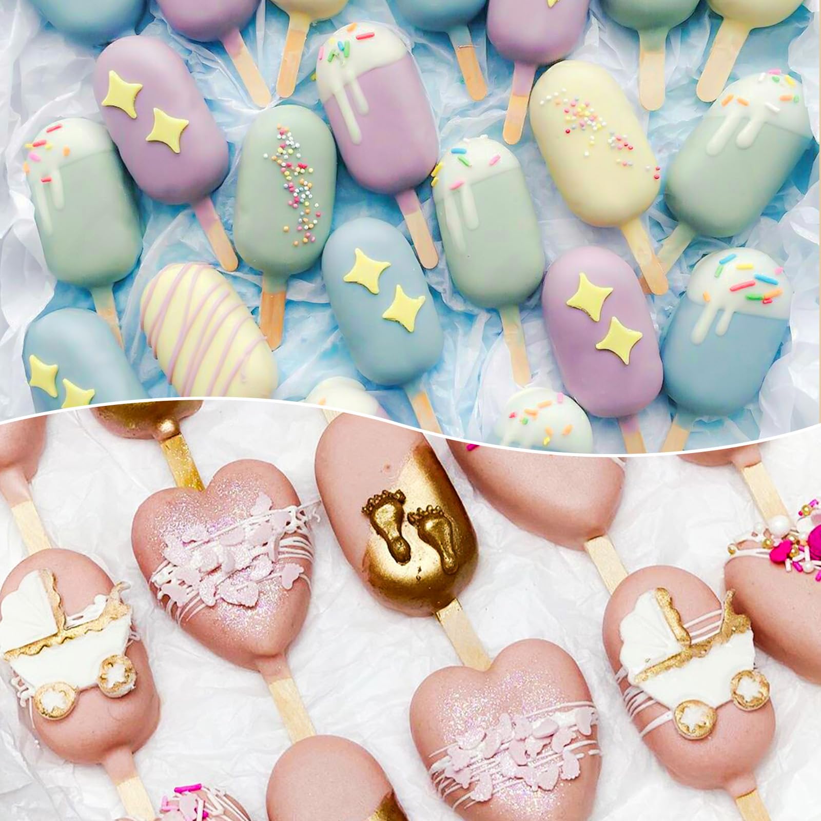 Juome cake pop bags with ties, 100-count for neat gifting.