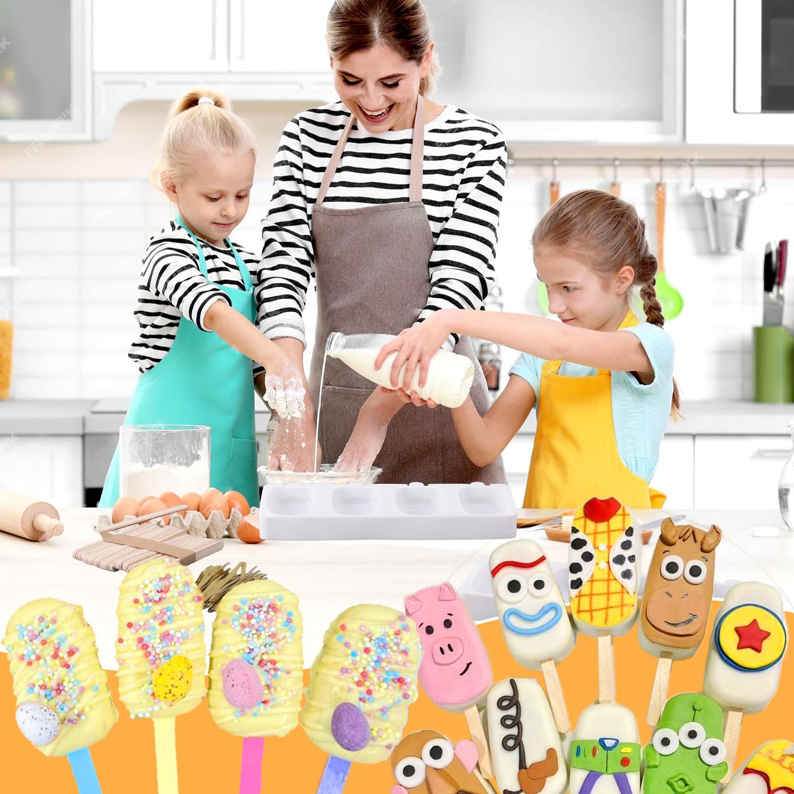 Juome finished cakesicle pops ready to decorate and serve.