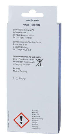 Jura combi pack tablets in use, instructional illustration, enabling quick cleaning sessions