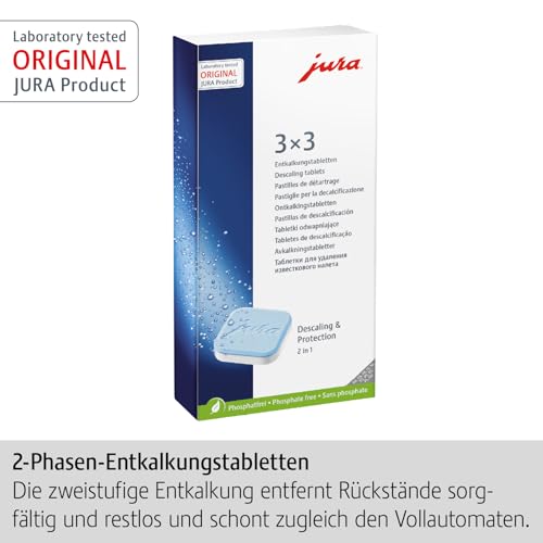 Jura Decalcifying Tablets European version tablets in blister for simple cleaning and maintenance.