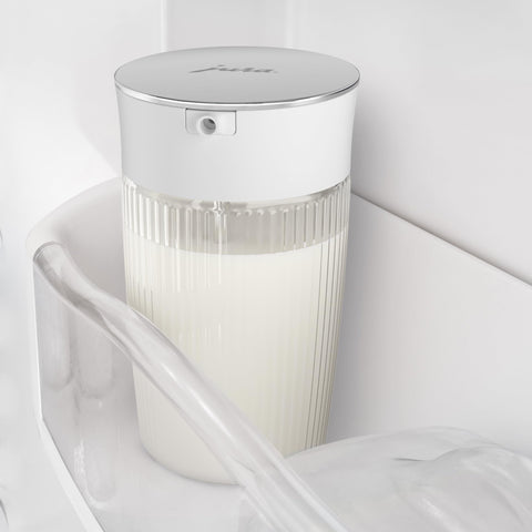Jura Milk Carafe silicone adapters clearly mark dairy or non-dairy contents.