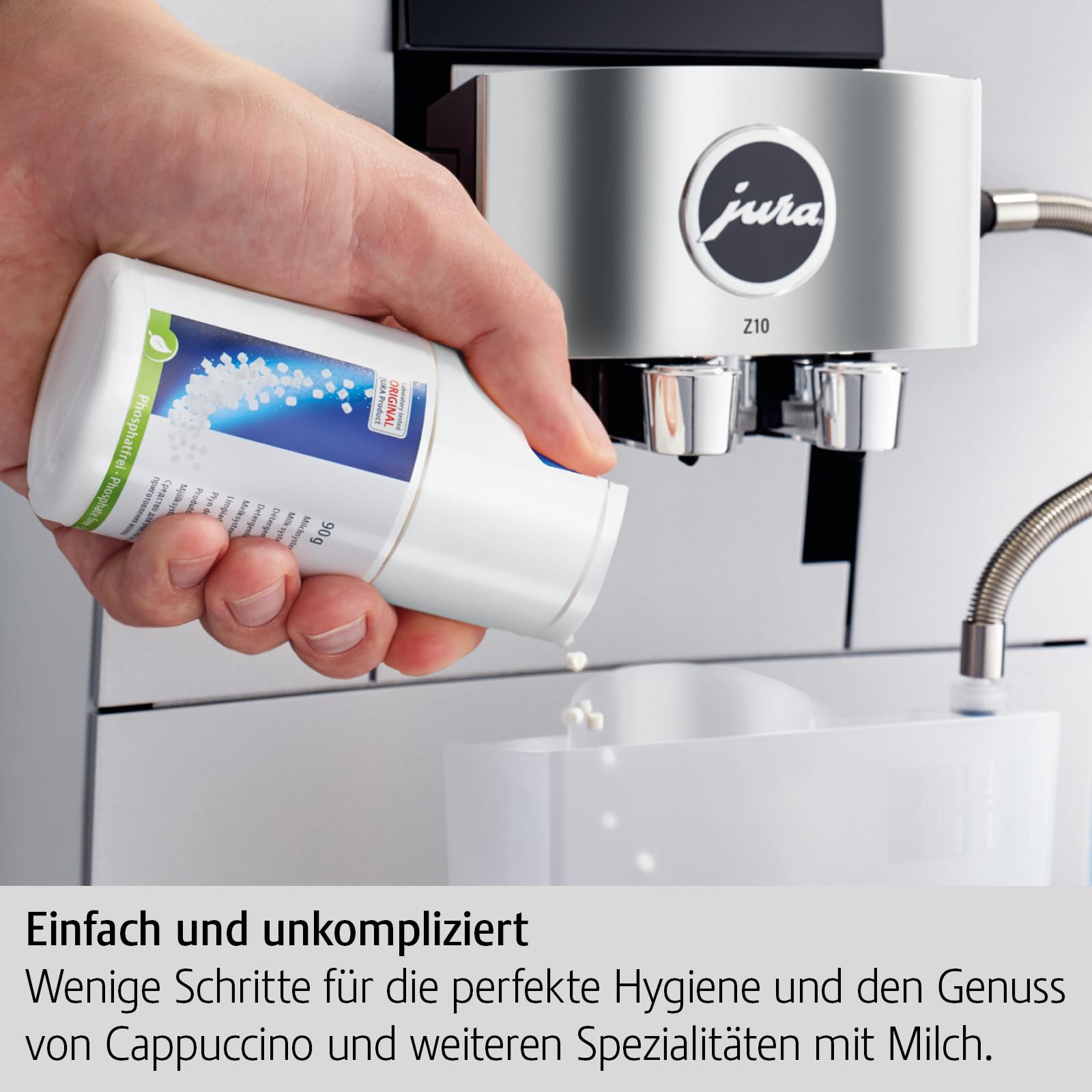 Jura Mini Tabs showing 30 cleanings per unit for regular maintenance